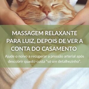 Massagem relaxante para Luiz depois de ver a conta do casamento