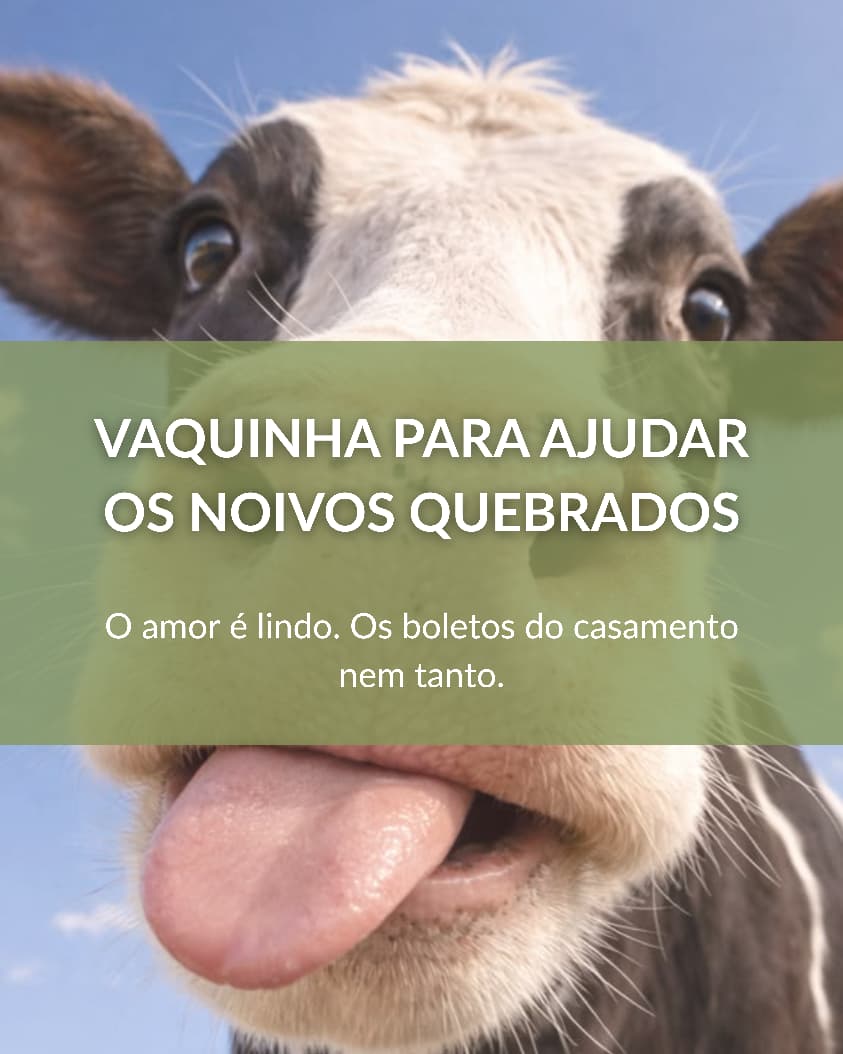 Vaquinha para ajudar os noivos quebrados